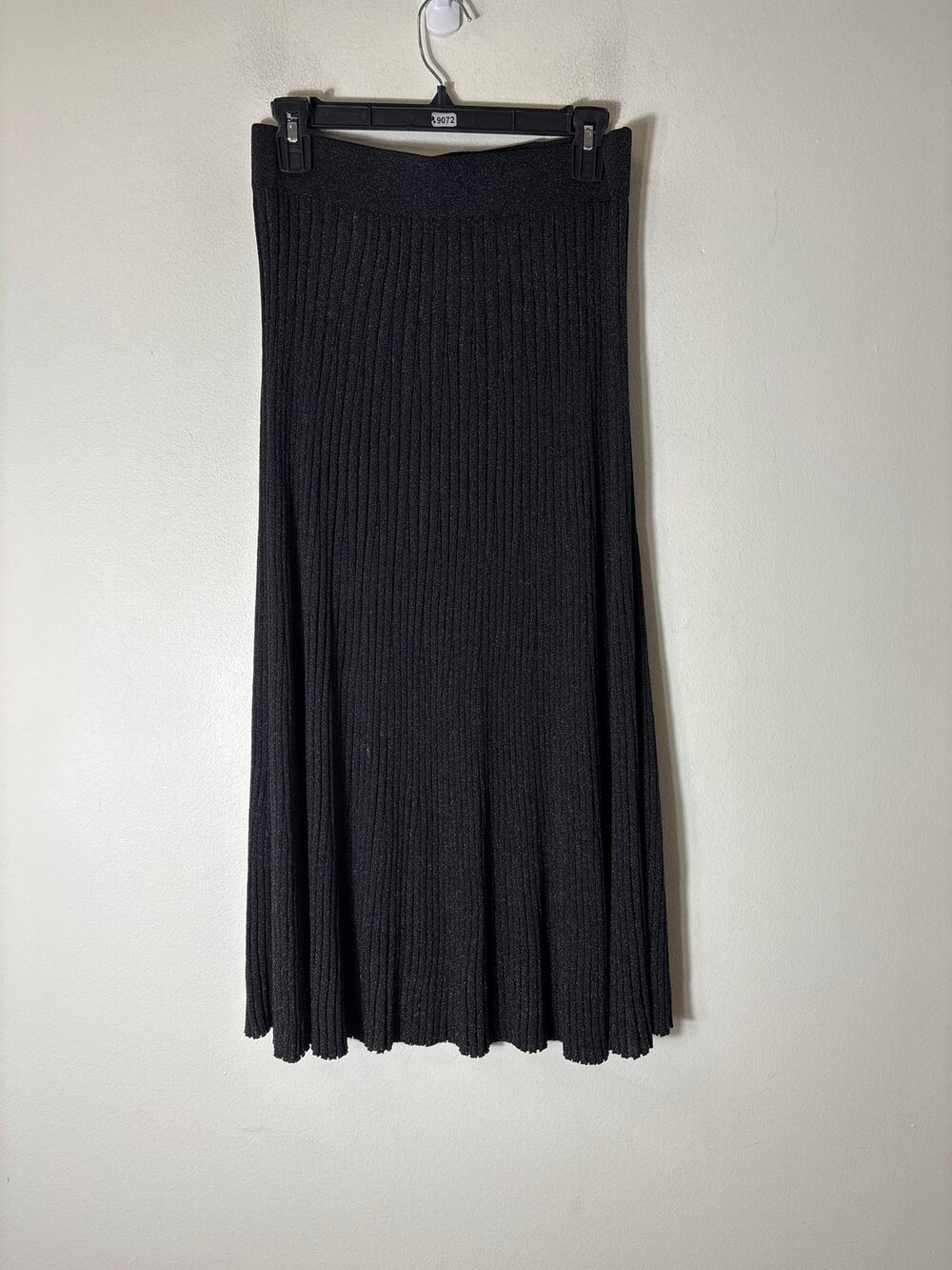 J. McLaughlin Charcoal Sparkle Pleated Maxi Skirt Sz S
